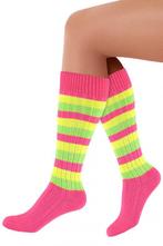Sokken Neon Roze Geel Groen Streepjes 42-47 Gebreid Carnaval, Kleding | Heren, Carnavalskleding en Feestkleding, Nieuw, Ophalen of Verzenden