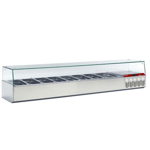 Gekoelde structuur GN 8x1/3, 1x1/9,, met rechte ruit, Zakelijke goederen, Horeca | Keukenapparatuur, Koelen en Vriezen, Verzenden