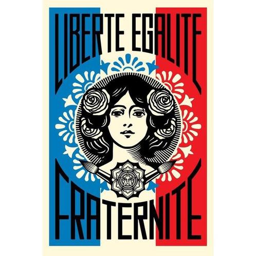 Shepard Fairey (OBEY) - LIBERTÉ EGALITÉ FRATERNITÉ Signed, Antiek en Kunst, Kunst | Tekeningen en Fotografie