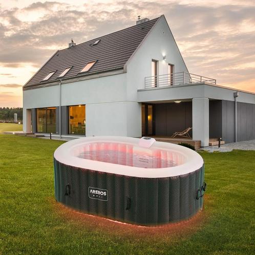Arebos Whirlpool met ledverlichting, opblaasbaar, binnen en, Tuin en Terras, Overige Tuin en Terras, Verzenden