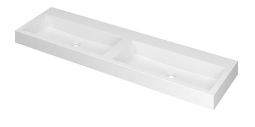 INK Wastafel Momento Polystone dubbel zonder kraangaten 160, Doe-het-zelf en Bouw, Sanitair, Overige typen, Nieuw, Ophalen of Verzenden