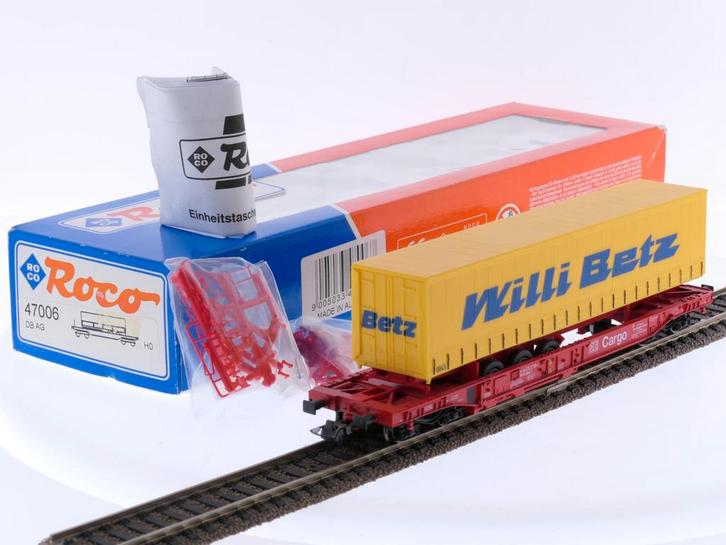 Schaal H0 Roco 47006 dieplader wagen Sdkms 707 Willi Bet..., Hobby en Vrije tijd, Modeltreinen | H0, Gelijkstroom, Analoog, Zo goed als nieuw