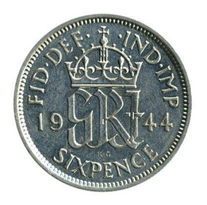 Koninkrijk Groot-Brittannië. George VI. 6 Pence 1944 - NGC, Postzegels en Munten, Munten | Europa | Niet-Euromunten