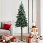 vidaXL Kerstboom met echt hout en sneeuw smal 180 cm groen, Verzenden, Nieuw