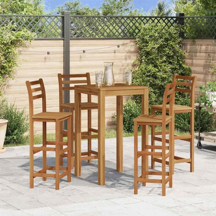 vidaXL Barkrukken 4 st massief acaciahout, Tuin en Terras, Tuinstoelen, Nieuw, Verzenden
