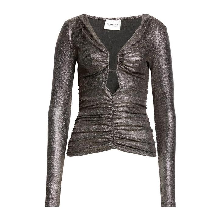 Marant Etoile • zilveren top Buffy • 38, Kleding | Dames, Blouses en Tunieken, Grijs, Nieuw, Maat 38/40 (M), Verzenden