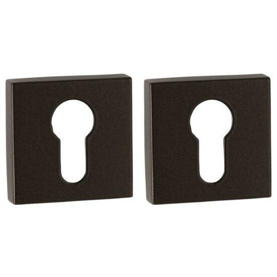 Set van twee cilinderplaatjes vierkant brons, Doe-het-zelf en Bouw, Raamkozijnen en Schuifdeuren, Ophalen of Verzenden