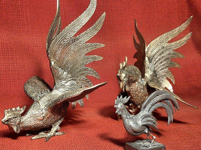 Ornement décoratif (3) - Ensemble de 3 Coqs, Antiquités & Art, Curiosités & Brocante