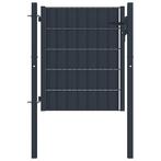 vidaXL Hekpoort PVC en staal 100x100 cm antraciet, Verzenden, Nieuw