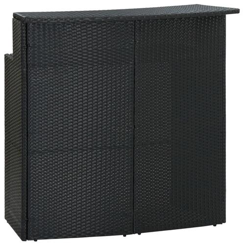 vidaXL Tuinbartafel 120x55x110 cm poly rattan zwart, Tuin en Terras, Tuintafels, Nieuw, Verzenden