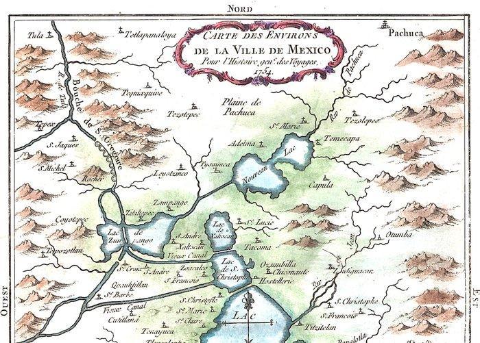 Mexico - Mexico City; N. Bellin - Carte des Environs de la, Boeken, Atlassen en Landkaarten