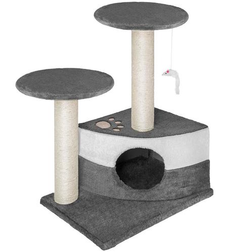 tectake Krabpaal Tommy 71cm - grijs/wit, Dieren en Toebehoren, Katten-accessoires, Verzenden