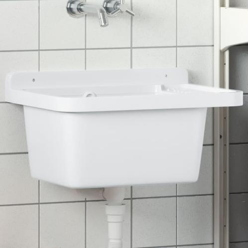 vidaXL Wasbak wandgemonteerd 50x35x24 cm hars wit, Huis en Inrichting, Keuken | Keukenelementen, Nieuw, Verzenden