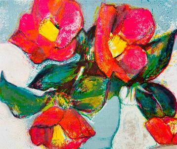 Nathalie Chabrier (1932) - Bouquet - Lithographie originale