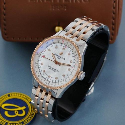 Breitling - Navitimer Mop Diamond Dial 18k Rose Gold/Steel -, Handtassen en Accessoires, Horloges | Heren
