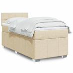vidaXL Boxspring met matras stof crèmekleurig 90x200 cm, Verzenden, Nieuw