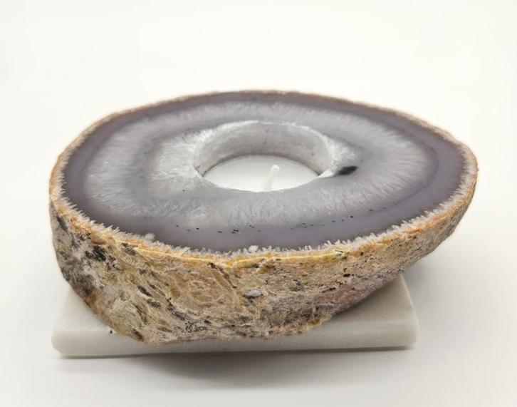 Agaat waxinelichthouder, Handtassen en Accessoires, Edelstenen, Ophalen of Verzenden