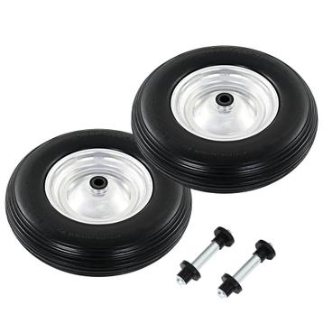 vidaXL Kruiwagenwielen met assen 4,00-8 390 mm massief PU 2, Verzenden