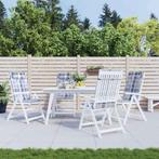 vidaXL Stoelkussens 4 st hoge rug ruitpatroon oxford stof, Verzenden