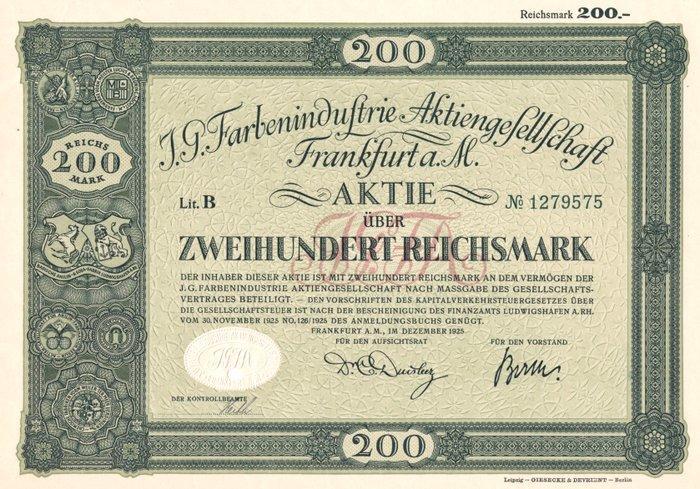 Duitsland. 100 PCs Historical Shares from IG Farben, Antiquités & Art, Antiquités | Jouets