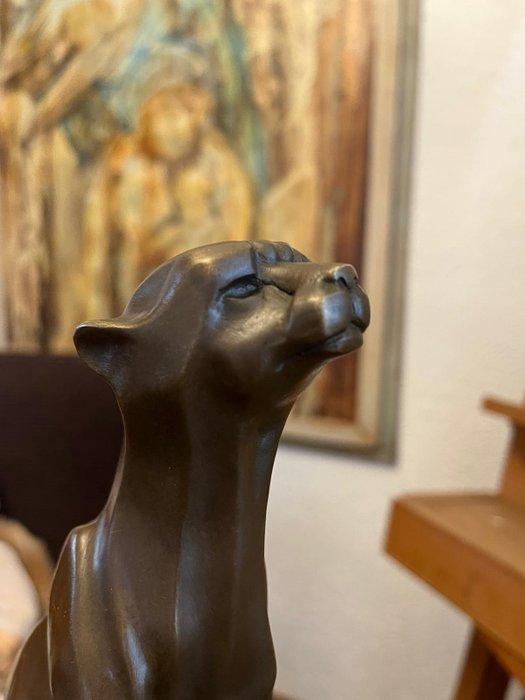 De Coux - sculptuur, Art Deco - Zittende Cheetah - 30 cm -, Antiek en Kunst, Curiosa en Brocante