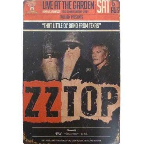 wandbord reclamebord schild ZZ Top concertbord bord, Verzamelen, Retro, Huis en Inrichting, Verzenden