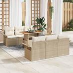 vidaXL Tuinbank Set met kussen 7 pcs beige en crèmekleurig, Tuin en Terras, Verzenden, Nieuw