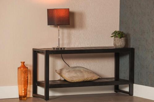 Tv-meubel Mangohout Britt 120 Zwart, Huis en Inrichting, Kasten |Televisiemeubels, 25 tot 50 cm, Nieuw, Overige houtsoorten, Minder dan 100 cm