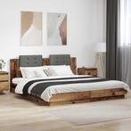 vidaXL Bedframe met Hoofdbord Oud Hout 200 x 200 cm Bewerkt, Verzenden, Nieuw