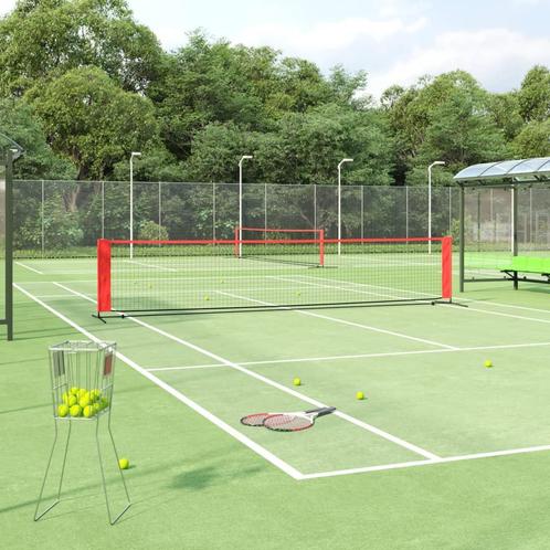 vidaXL Tennisnet 500x100x87 cm polyester zwart en rood, Sport en Fitness, Tennis, Nieuw, Verzenden