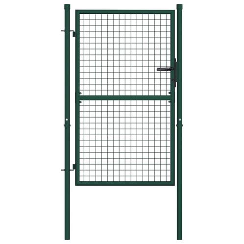 vidaXL Portail de clôture Acier 100x125 cm Vert, Jardin & Terrasse, Portes de jardin, Neuf, Envoi