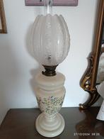 Olielamp - geborsteld glas, Opaline glas - Gedecoreerde