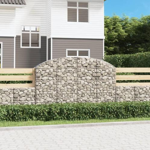 vidaXL Schanskorf gewelfd 200x30x120/140 cm gegalvaniseerd, Tuin en Terras, Bloempotten, Nieuw, Verzenden