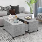 vidaXL Salontafel 75x75x38 cm bewerkt hout betongrijs, Verzenden, Nieuw
