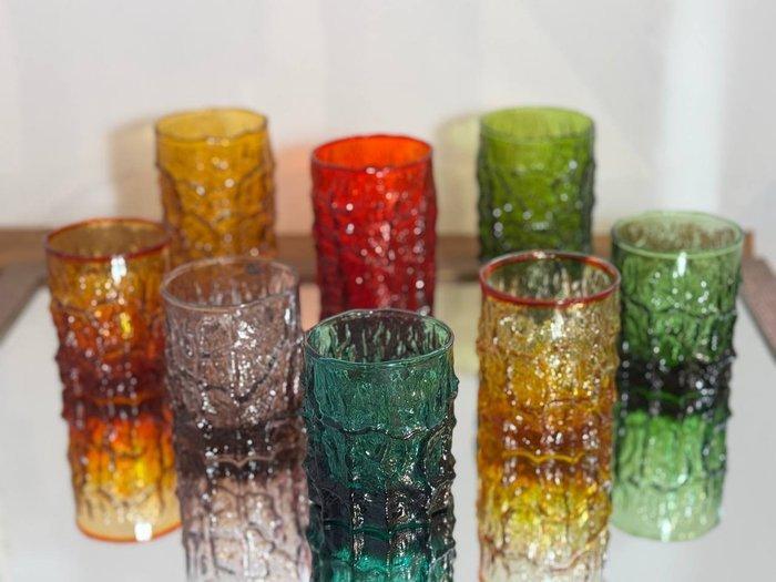 Whitefriars - Geoffrey Baxter - Drinkset (8) - Schors met, Antiquités & Art, Antiquités | Meubles | Tables