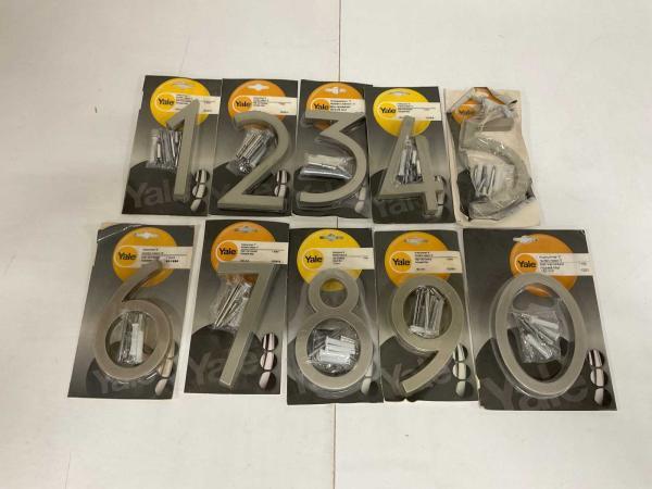Veiling - Yale huisnummer set 10-delig, Doe-het-zelf en Bouw, IJzerwaren en Bevestigingsmiddelen