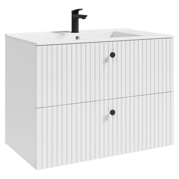 Badplaats Badkamermeubel Saros 80 cm - Wit - met Wastafel, Huis en Inrichting, Badkamer | Badkamermeubels, Nieuw, Verzenden