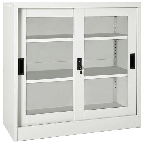 vidaXL Roldeurkast 90x40x90 cm staal lichtgrijs, Huis en Inrichting, Kasten | Overige, Nieuw, Verzenden