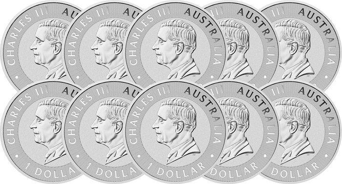 10 troy ounce - Zilver .999 - Kangourou 2025 - 311 gram -, Postzegels en Munten, Edelmetalen en Baren
