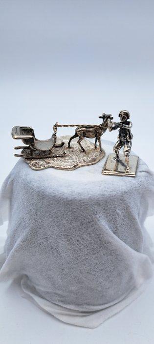 schoonhoven - Personnage miniature - Arreslee & jongen met, Antiek en Kunst, Antiek | Zilver en Goud