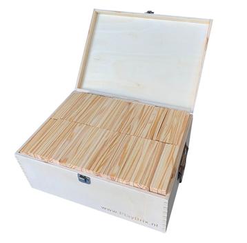 Houten speelgoed PLAYBRIX 500 stuks, NIEUW in een mooie kist beschikbaar voor biedingen