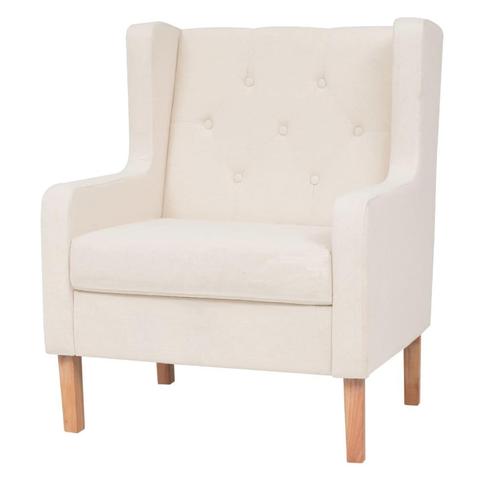 vidaXL Fauteuil stof crèmewit, Maison & Meubles, Fauteuils, Envoi