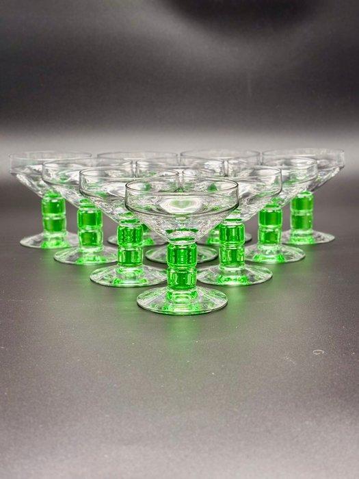 Verreries Doyen - Champagneglas (10) - Uraniumglas - Art, Antiek en Kunst, Kunst | Designobjecten