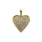 Gouden hanger van een hart met zirconia (liefde), Ophalen of Verzenden