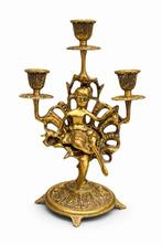 Kandelaar (2) - messing, Antiek en Kunst