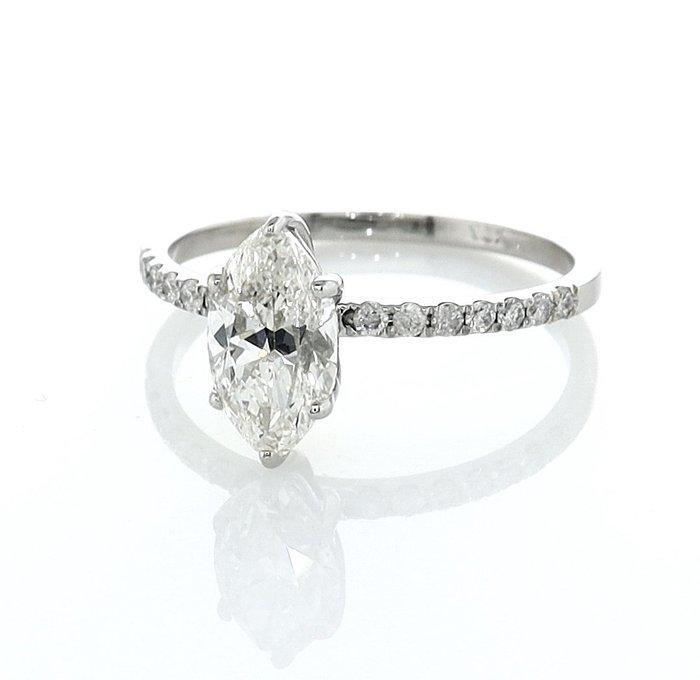 Ring - 14 karaat Witgoud - 1.17ct. tw. Diamant (Natuurlijk), Bijoux, Sacs & Beauté, Bagues