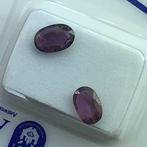 Zonder Minimumprijs - 2 pcs Paars Saffier - 1.39 ct -, Handtassen en Accessoires, Edelstenen, Nieuw