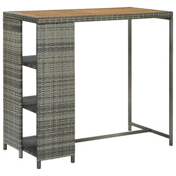 vidaXL Bartafel met opbergrek 120x60x110 cm poly rattan, Verzenden