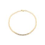 Gouden marine schakel armband | 22,5 cm (gouden armband), Handtassen en Accessoires, Armbanden, Ophalen of Verzenden, Gebruikt