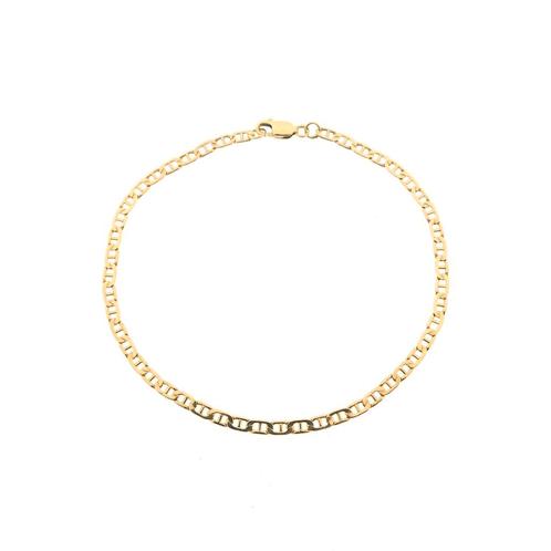 Gouden marine schakel armband | 22,5 cm (gouden armband), Handtassen en Accessoires, Armbanden, Overige kleuren, Gebruikt, Goud